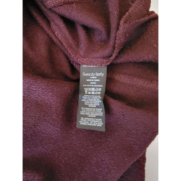 Sweaty Betty AFTER CLASS Black-Cherry Purple Longline Sweatshirt Women's Sz S - Picture 9 of 10